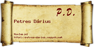 Petres Dárius névjegykártya